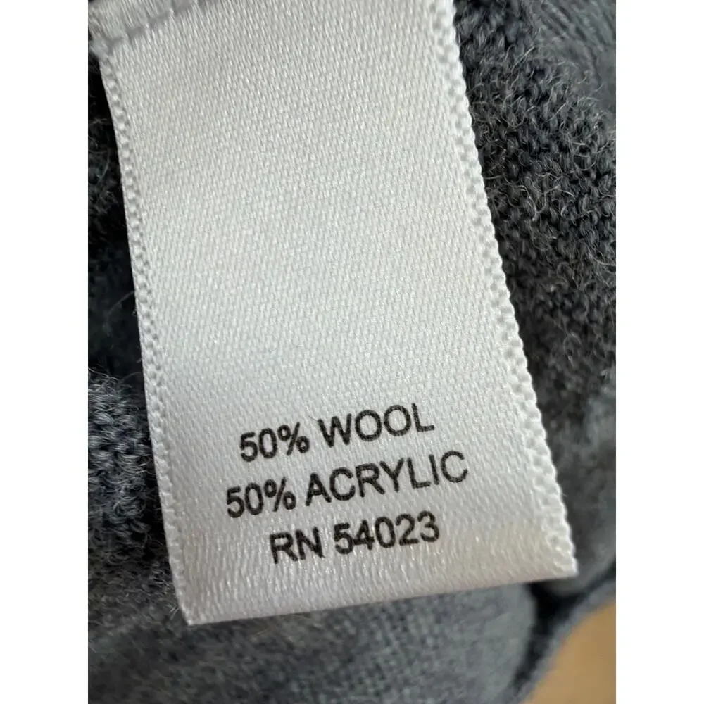 Banana Republic Gray Quarter Zip  Pocket Jacket Size XL Italian Yarn Wool Blend
